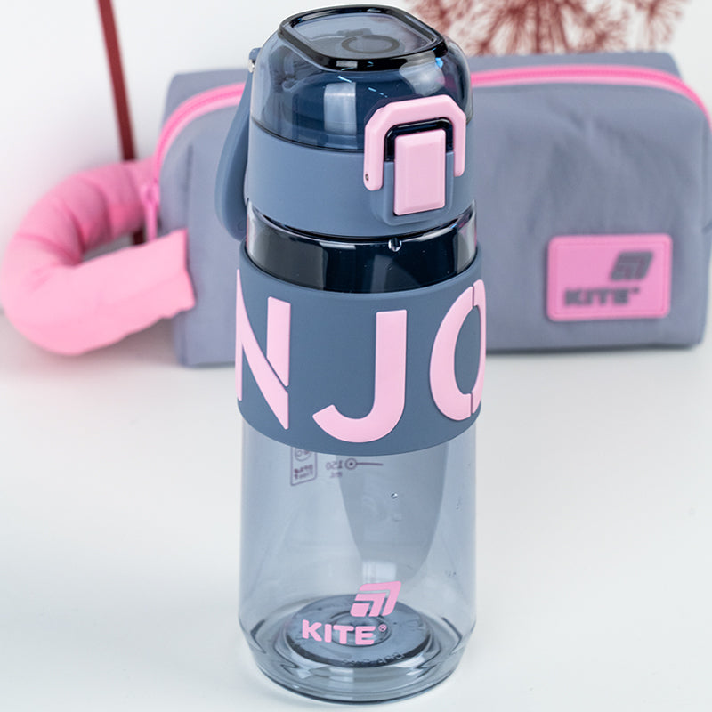 Water bottle Kite K25-1232-2, 550 ml, gray-pink