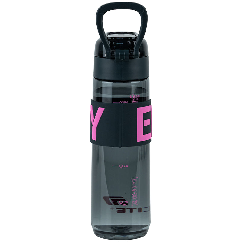 Пляшечка для води Kite K25-1233-3, 680 мл, чорно-рожева