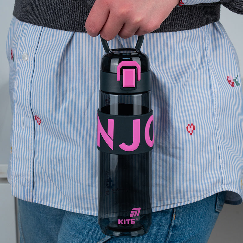 Water bottle Kite K25-1233-3, 680 ml, black-pink