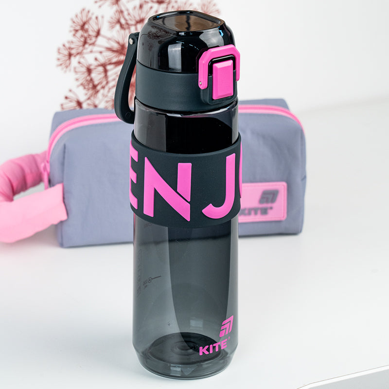 Water bottle Kite K25-1233-3, 680 ml, black-pink