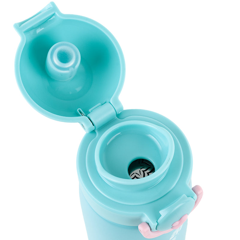 Thermos with button Kite K25-1221-1, Hug in mug, 430 ml, turquoise