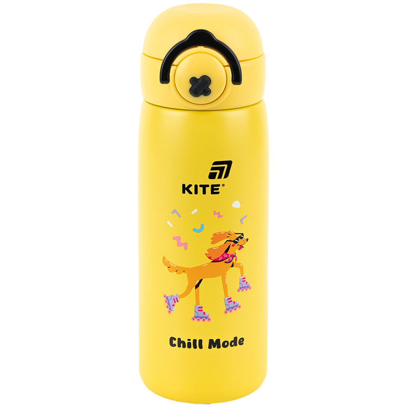 Thermos with button Kite K25-1221-2, Chil mode, 430 ml, yellow