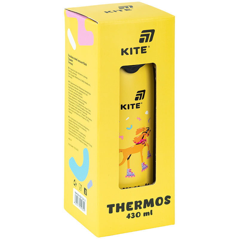 Thermos with button Kite K25-1221-2, Chil mode, 430 ml, yellow