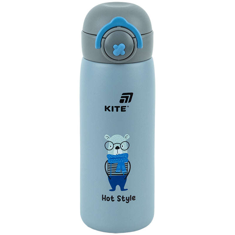 Thermos with button Kite K25-1221-3, Hot style, 430 ml, gray