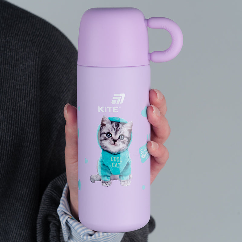 Thermos Kite Studio Pets SP25-312, 480 ml, purple
