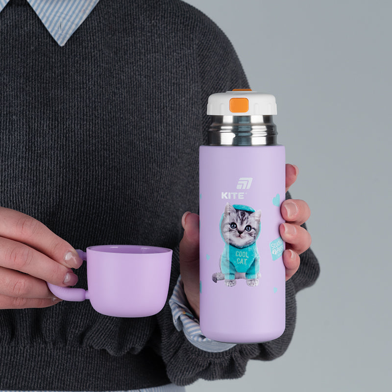 Thermos Kite Studio Pets SP25-312, 480 ml, purple