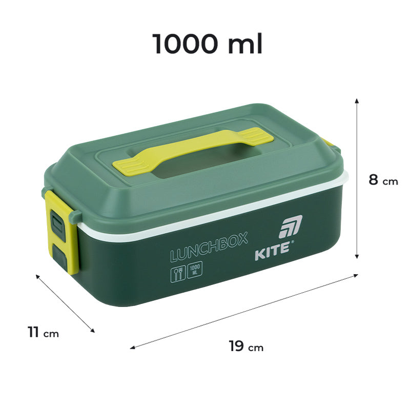 Lunchbox Kite K25-1183-3, 1000 ml, green