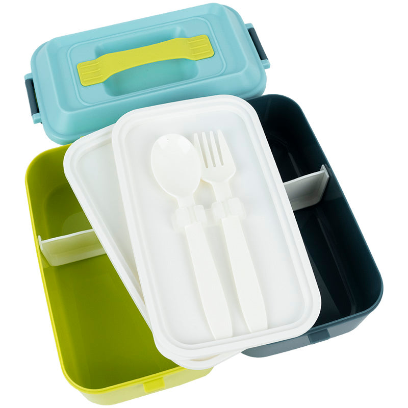 Lunchbox double layer with utensils Kite K25-1184-2, 2000 ml, blue