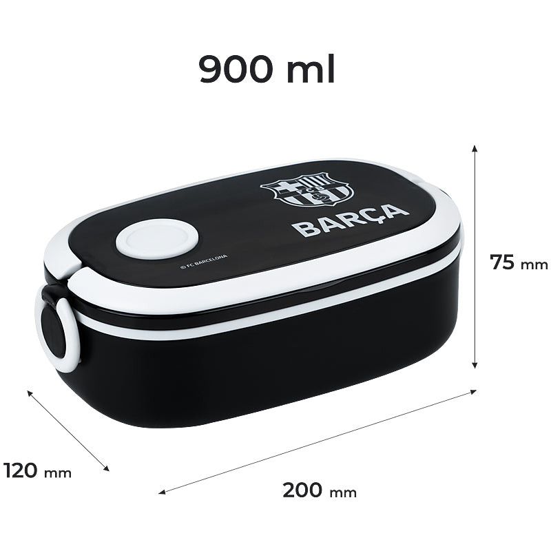 Lunchbox Kite FC Barcelona BC25-1180, 900 ml, black
