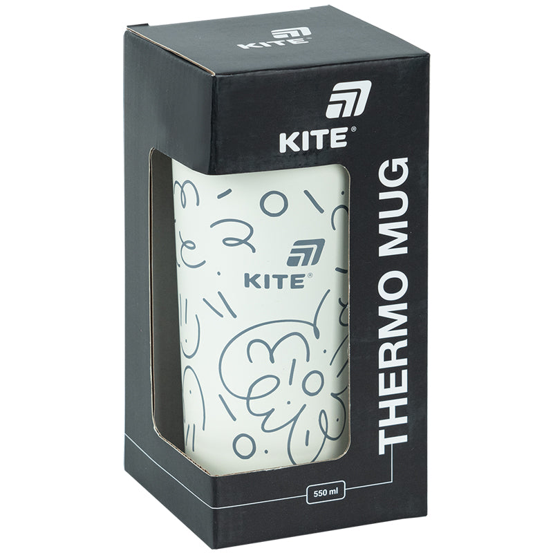 Термокружка Kite K25-1226-3, 550 мл, біла