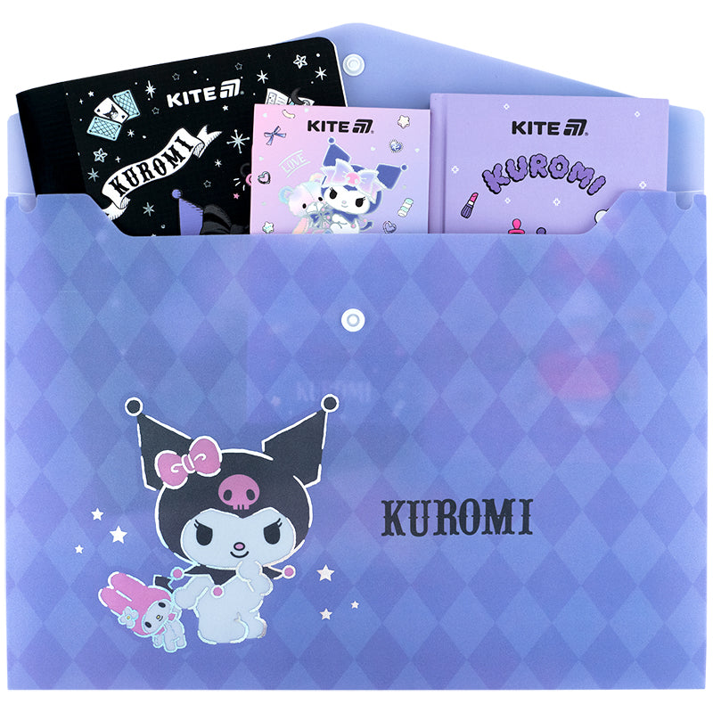 Папка на кнопці Kite Kuromi HK25-244-1, А4