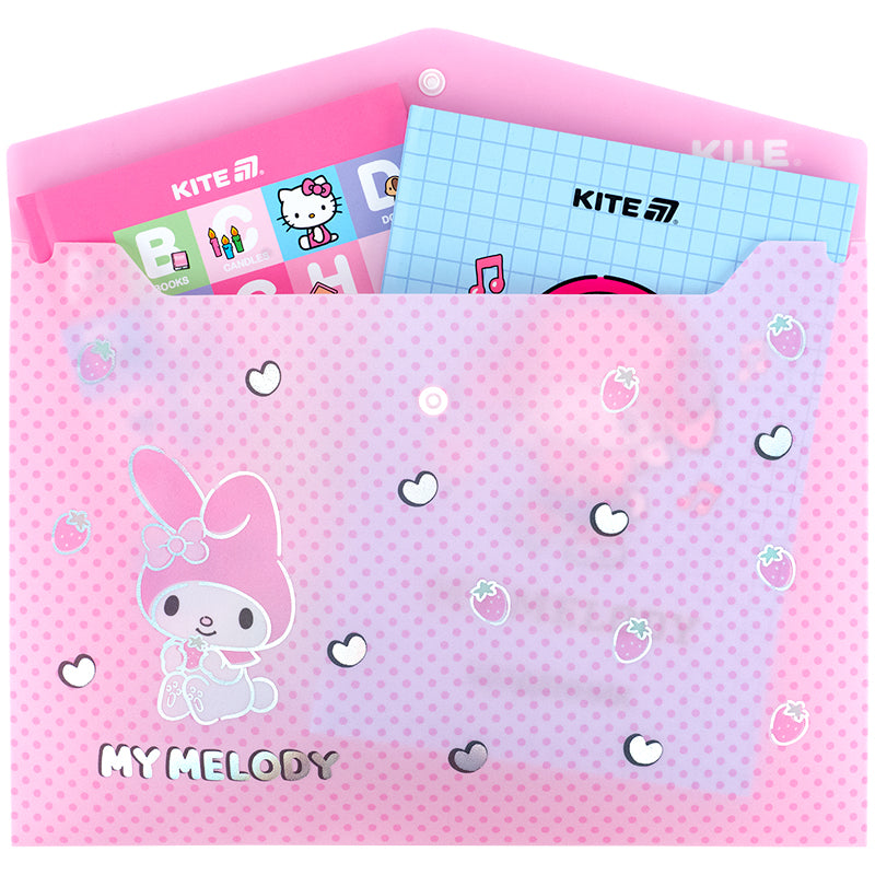 Папка на кнопці Kite My Melody HK25-244-3, А4