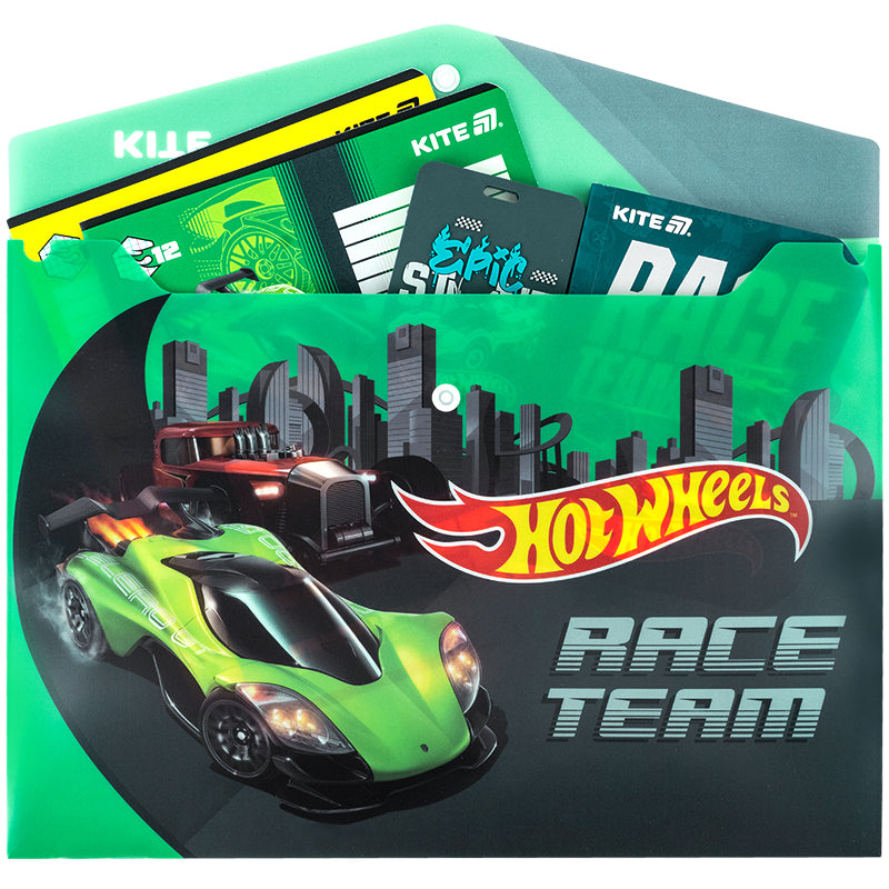 Папка на кнопці Kite Hot Wheels HW25-244, А4
