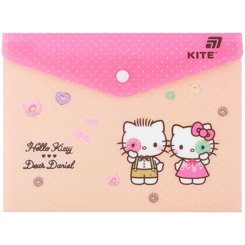 Folder with button Kite Hello Kitty HK25-244-4, А5