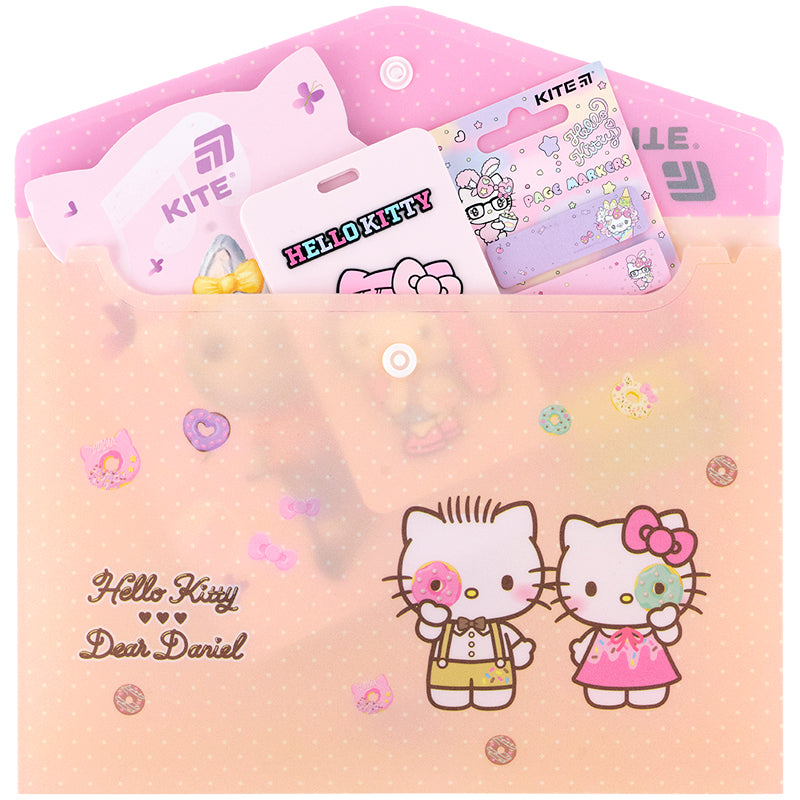 Folder with button Kite Hello Kitty HK25-244-4, А5