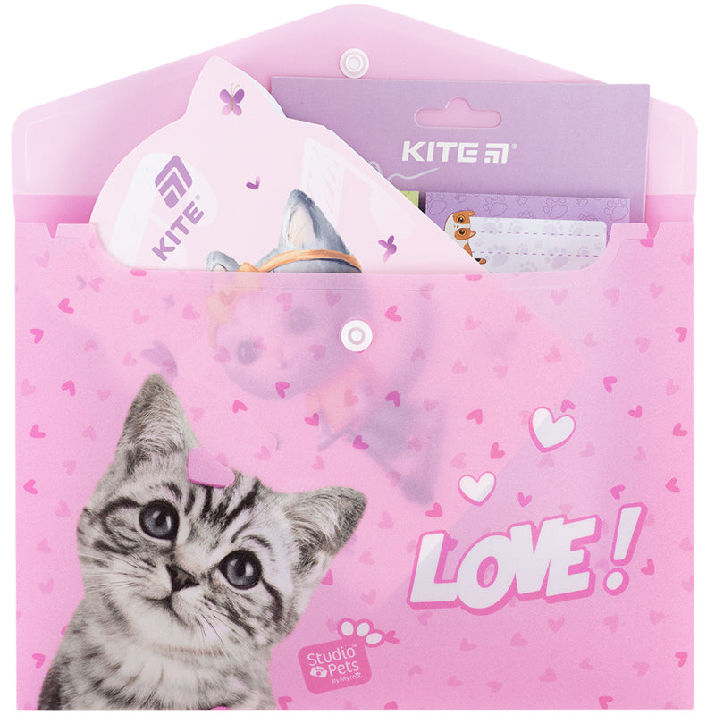 Folder with button Kite Studio Pets SP25-245, A5