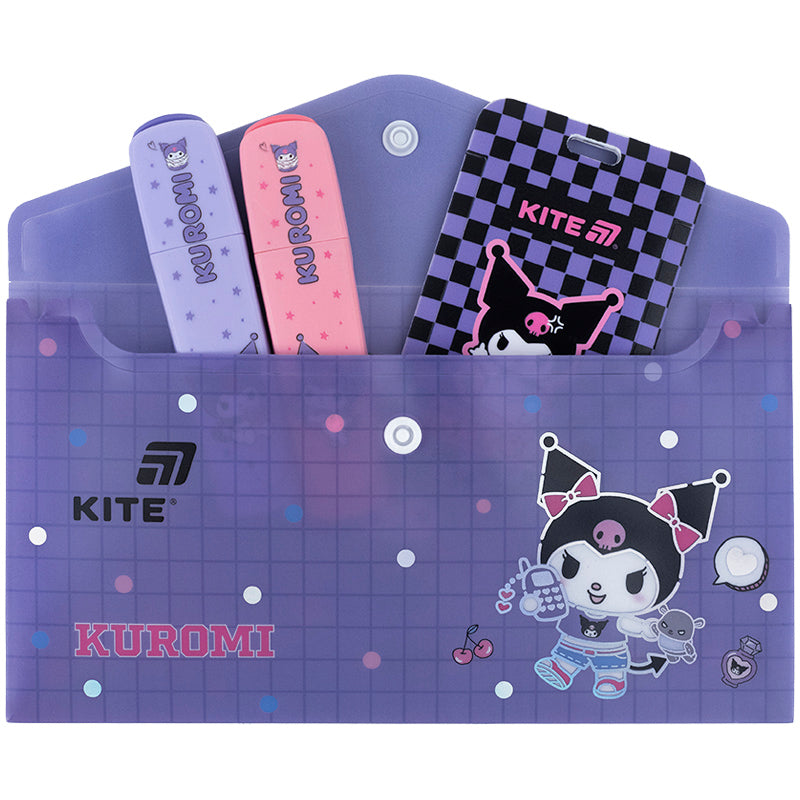 Folder with button Kite Kuromi HK25-246-1, DL