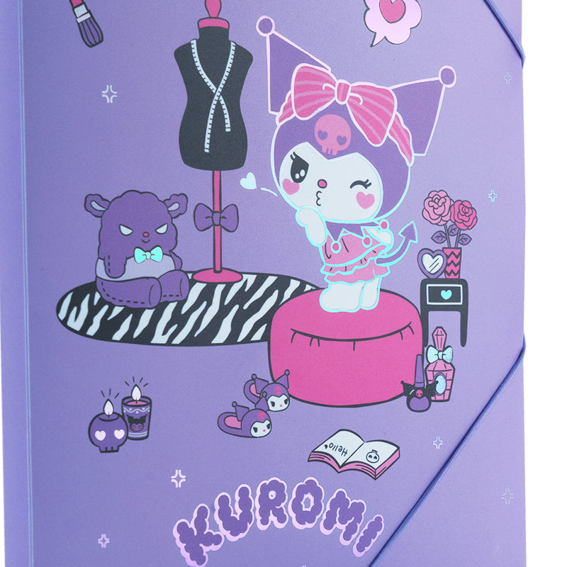Folder with elastic bands Kite Kuromi HK25-247-1, A4