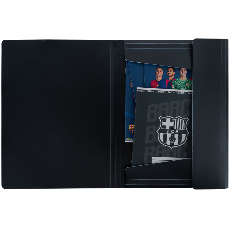 Folder with elastic bands Kite FC Barcelona BC25-247, A4