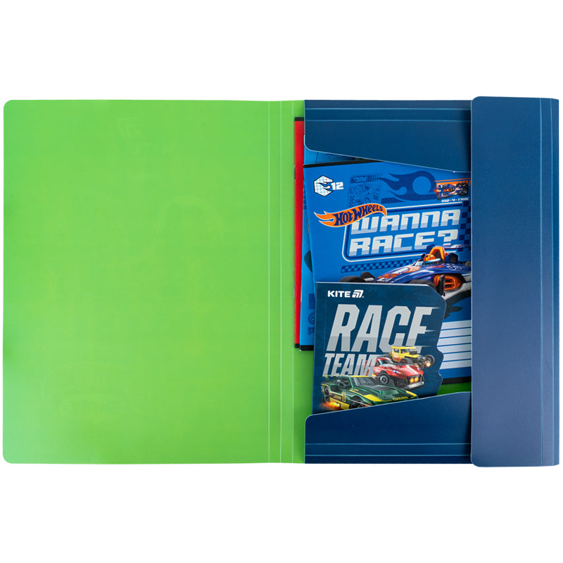 Folder with elastic bands Kite Hot Wheels HW25-247, A4
