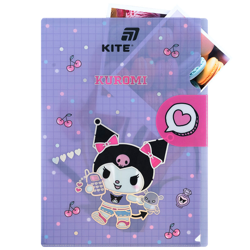 L-shape folder with flap Kite Kuromi HK25-248-1, A4