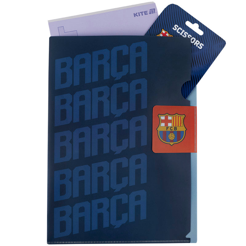 L-shape folder with flap Kite FC Barcelona BC25-248, A4