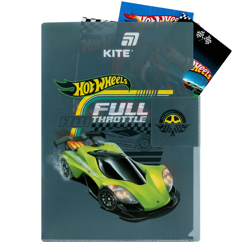 L-shape folder with flap Kite Hot Wheels HW25-248-1, A4