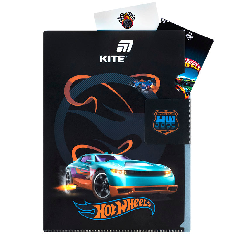 L-shape folder with flap Kite Hot Wheels HW25-248-2, A4