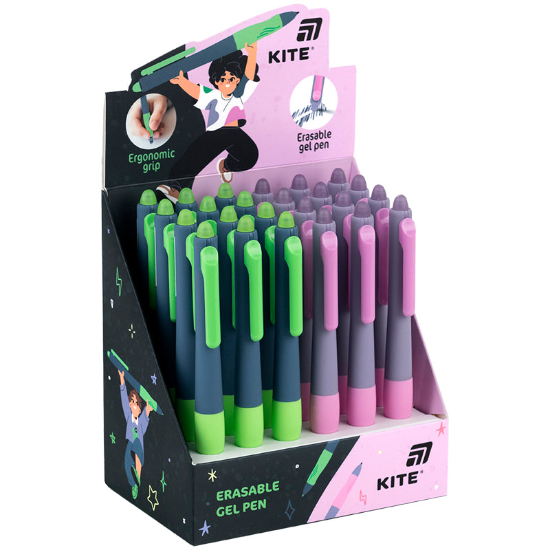 Automatic erasable gel pen Kite K25-100, blue