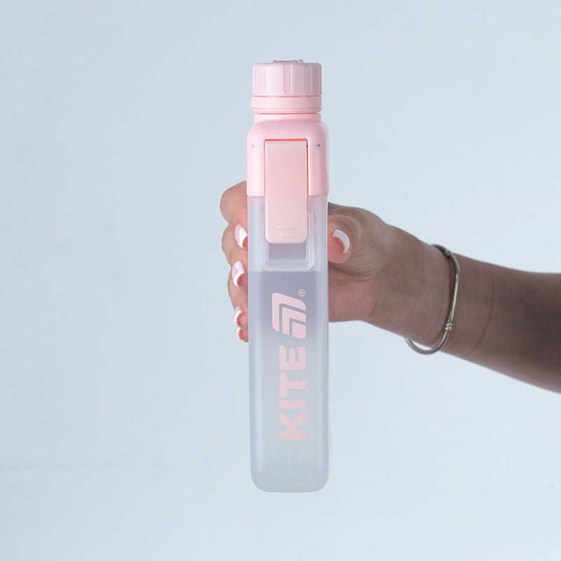 Water bottle, 450 ml, pink. Made of food grade plastic