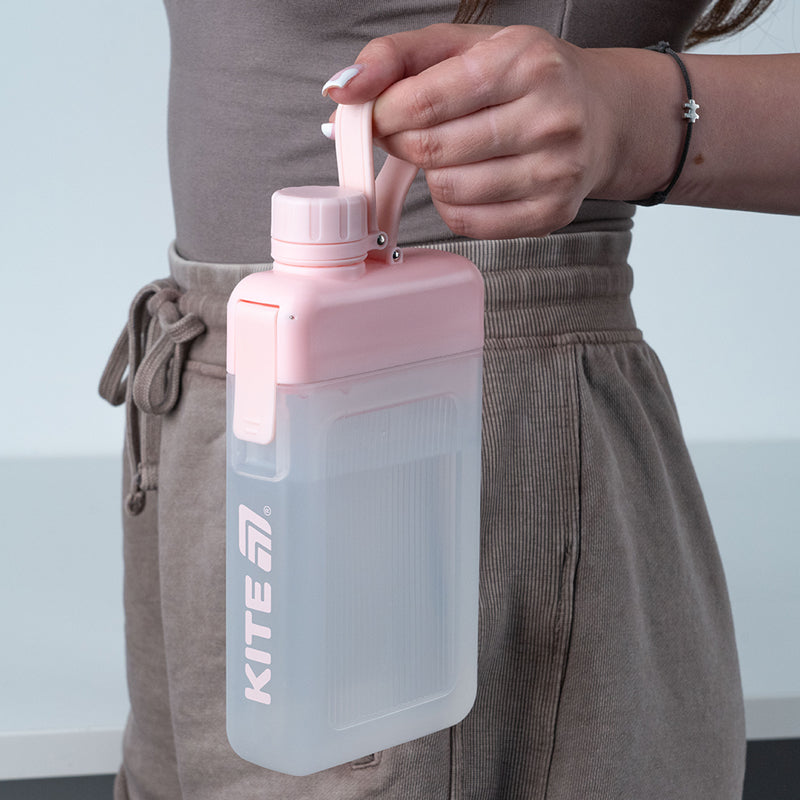 Water bottle, 450 ml, pink. Made of food grade plastic