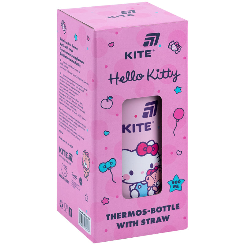 Thermos with a straw HK25-1261, 400 ml,  Hello Kitty