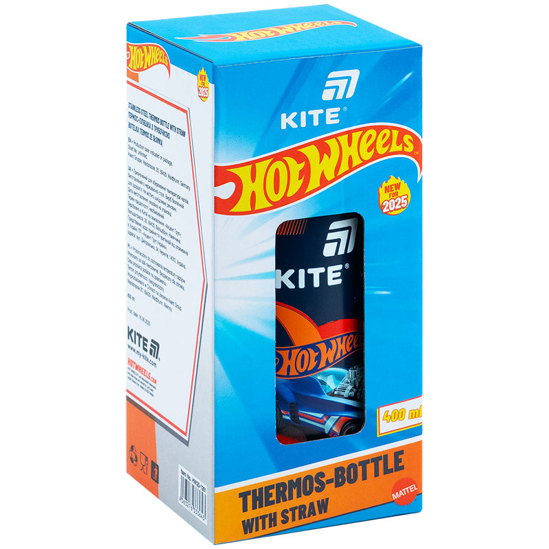 Термос з трубочкою HW25-1261 400мл, Hot Wheels