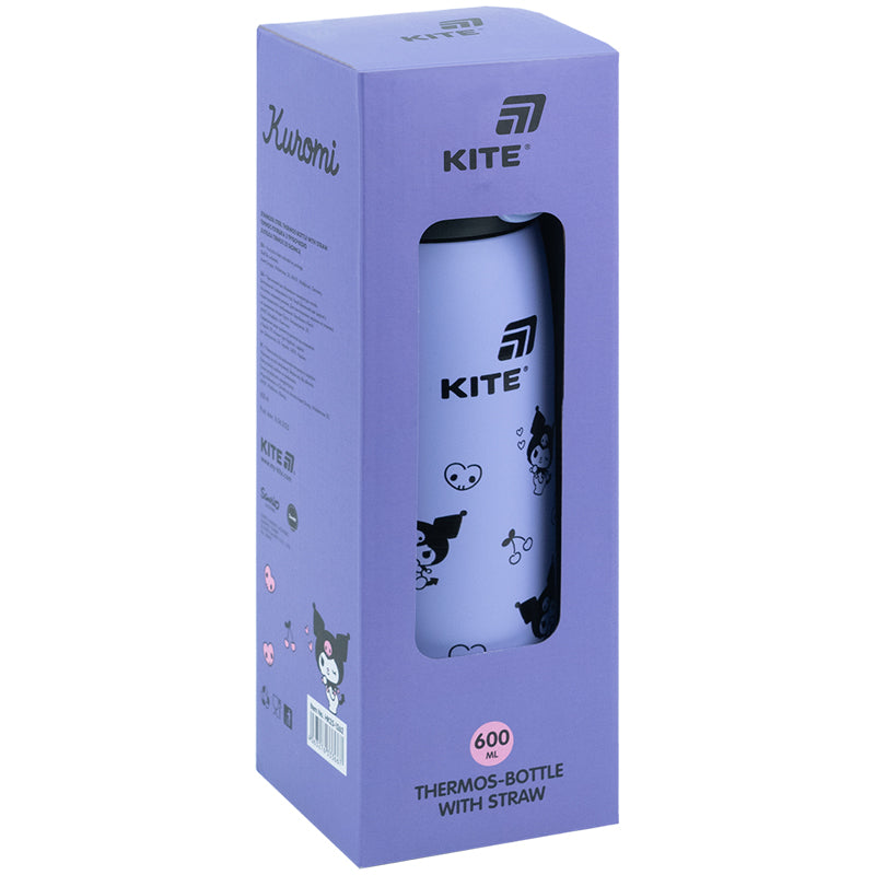 Thermos with straw HK25-1262,  600 ml, Kuromi
