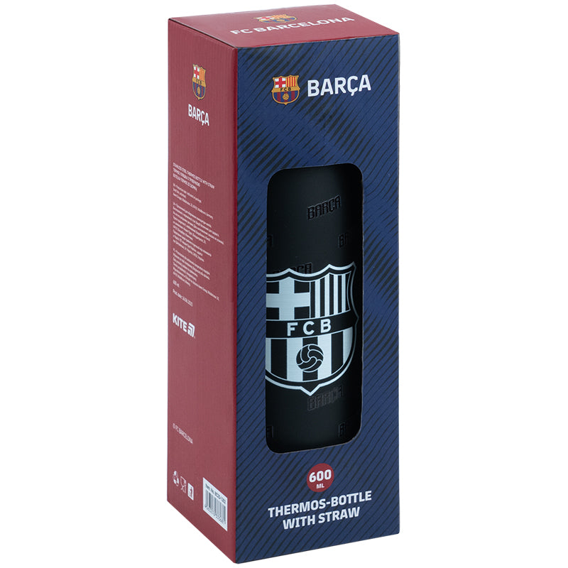 Thermos with straw BC25-1262, 600 ml, FC Barcelona