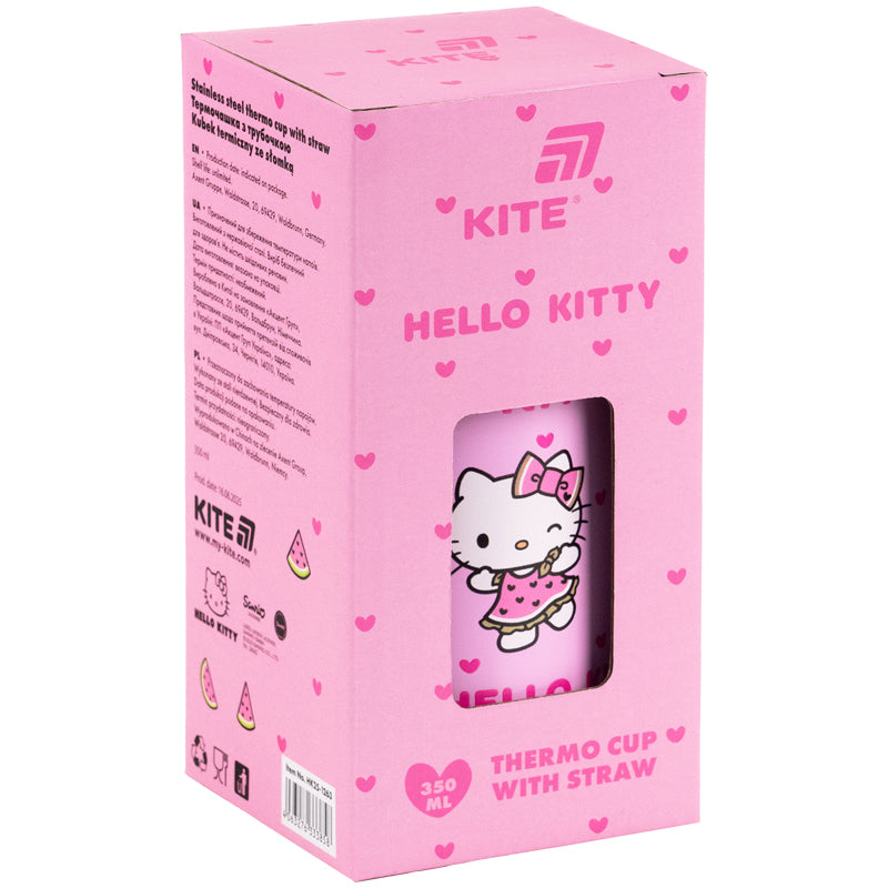 Термочашка з трубочкою Kite Hello Kitty HK25-1263, 350 мл