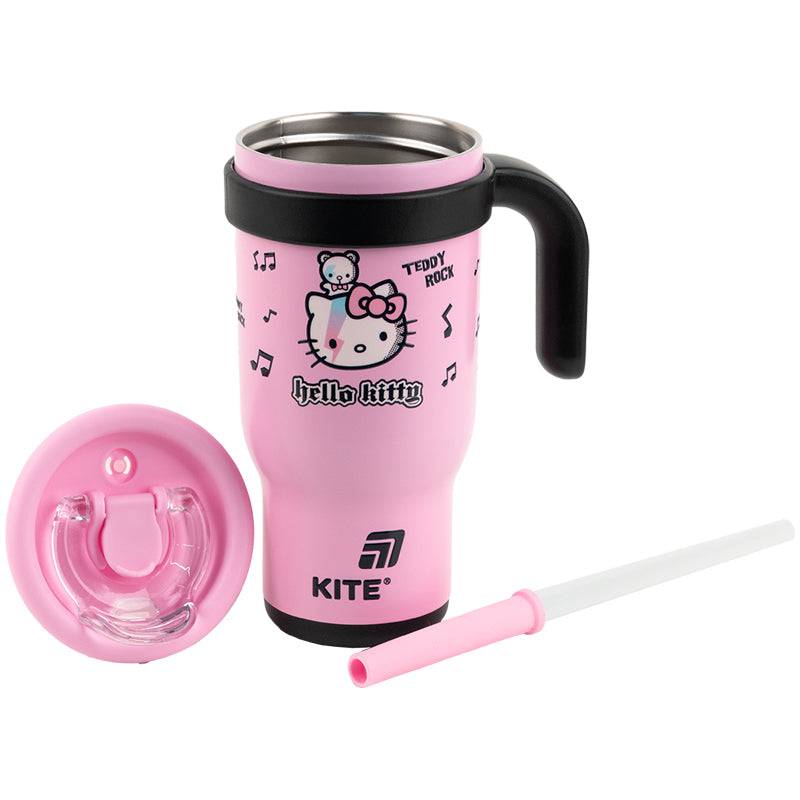 Thermomug with straw  Kite Hello Kitty HK25-1266, 530 ml