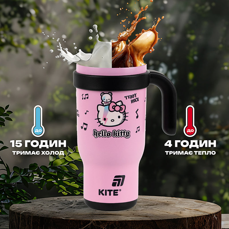 Thermomug with straw  Kite Hello Kitty HK25-1266, 530 ml