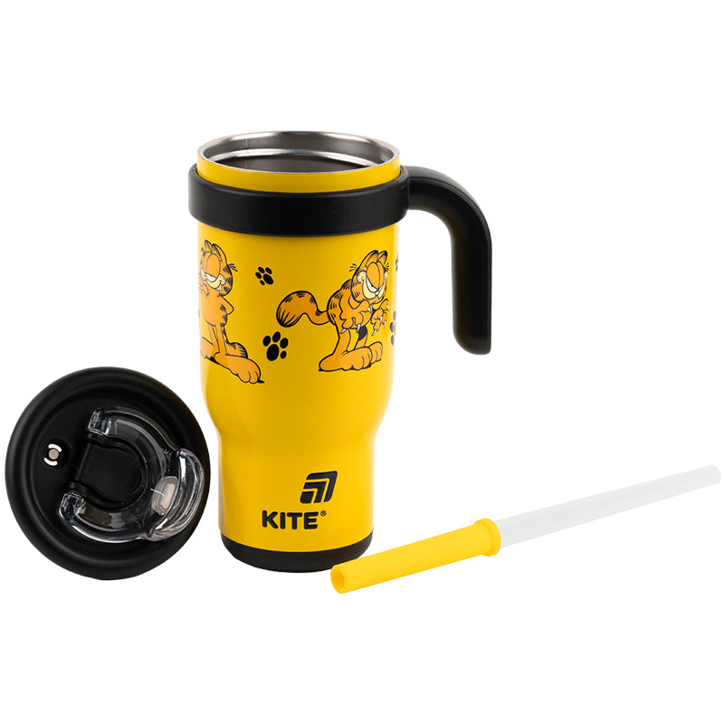 Thermomug with straw Kite Garfield  GF25-1266, 530 ml