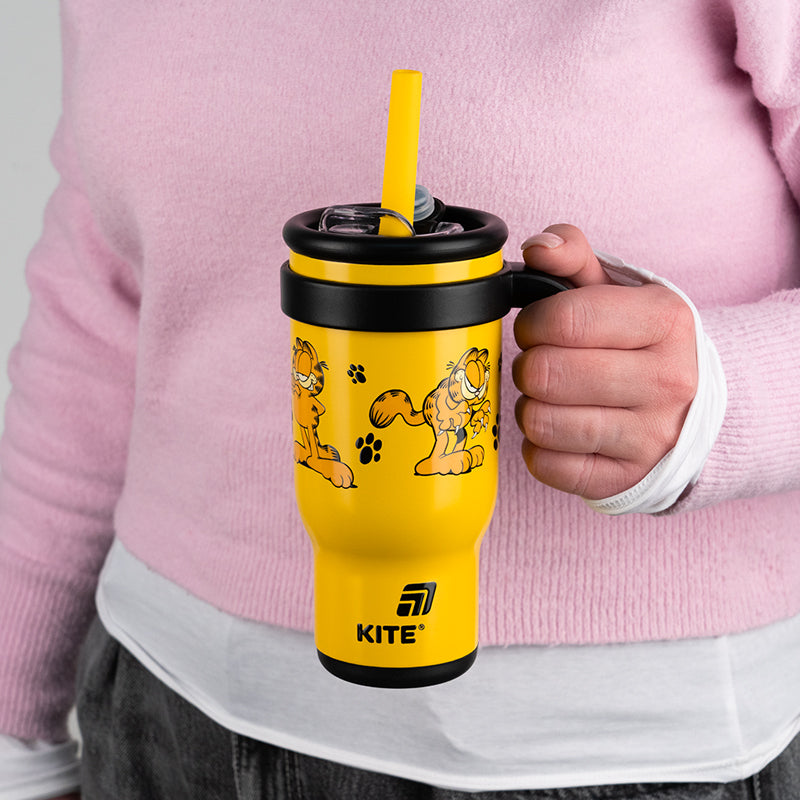 Thermomug with straw Kite Garfield  GF25-1266, 530 ml