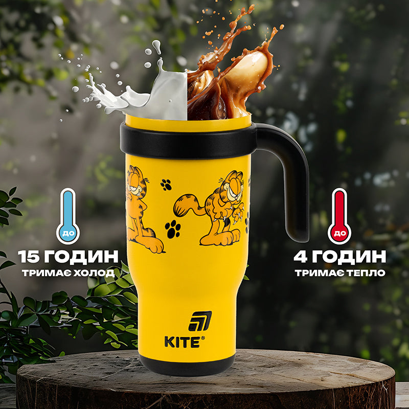 Thermomug with straw Kite Garfield  GF25-1266, 530 ml