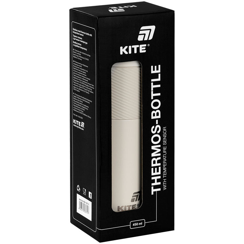 Thermos with temperature sensor Kite K25-1227-1, 450 ml, beige