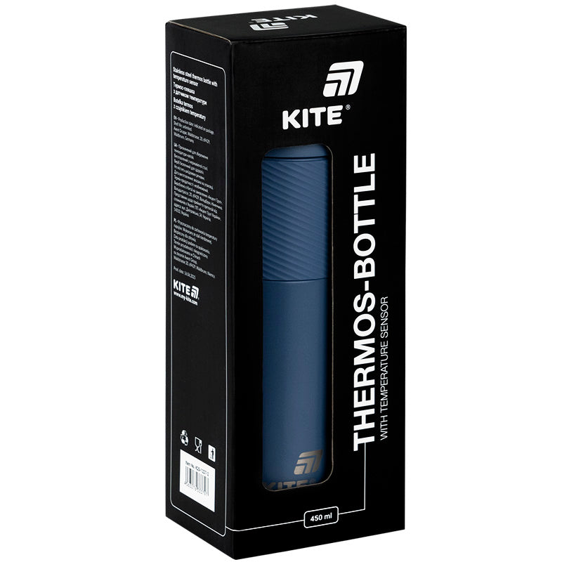 Термос із термодатчиком Kite K25-1227-2, 450 мл, синій