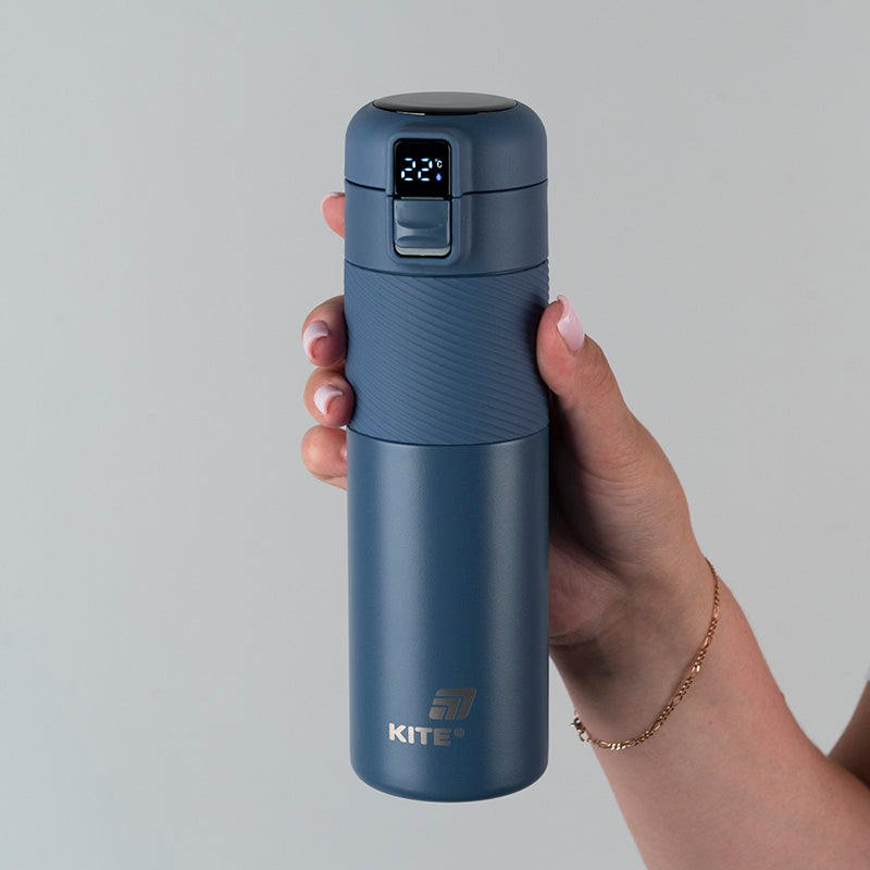 Термос із термодатчиком Kite K25-1227-2, 450 мл, синій
