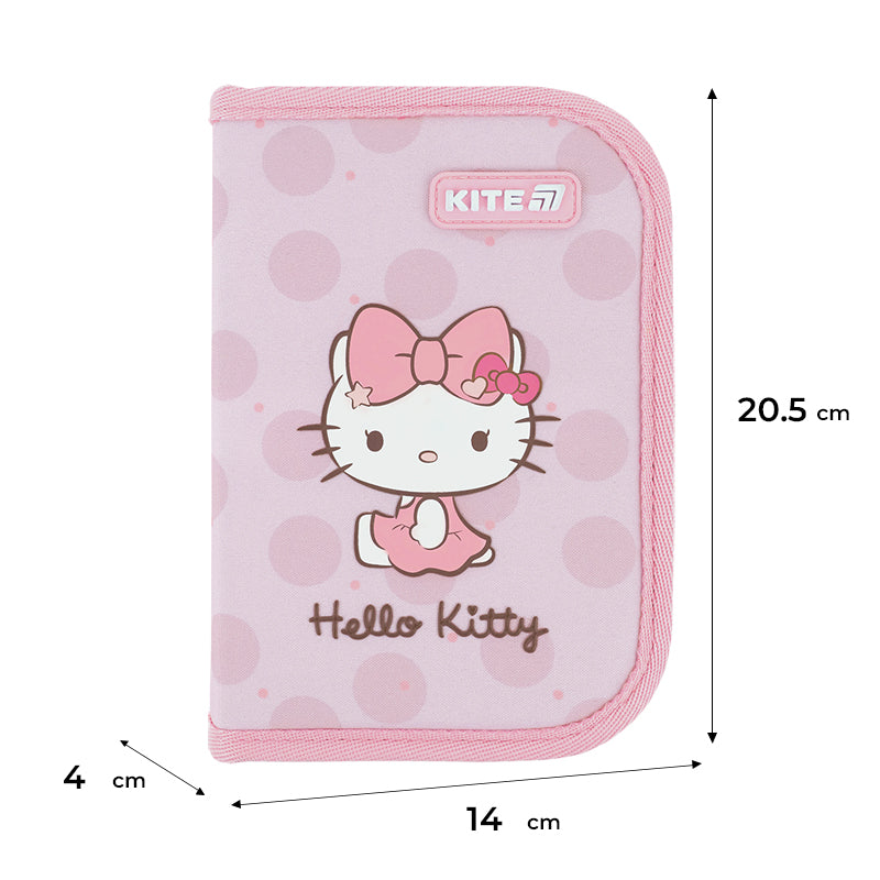 Pencil case without stationery Kite Hello Kitty HK26-621-1, 1 compartment, 1 flap