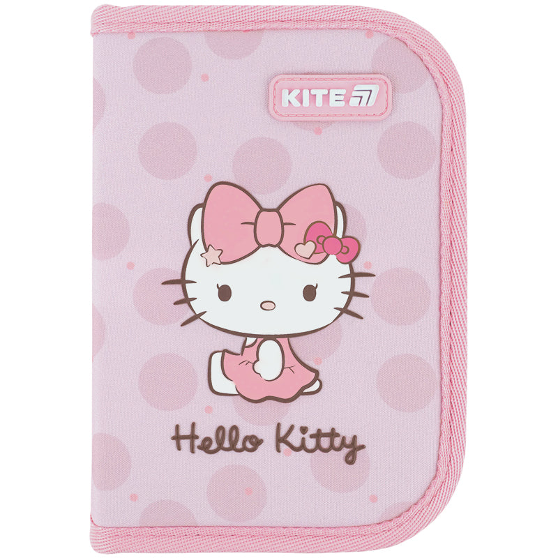 Pencil case without stationery Kite Hello Kitty HK26-621-1, 1 compartment, 1 flap