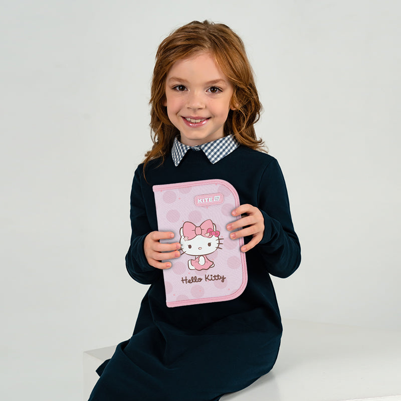 Pencil case without stationery Kite Hello Kitty HK26-621-1, 1 compartment, 1 flap