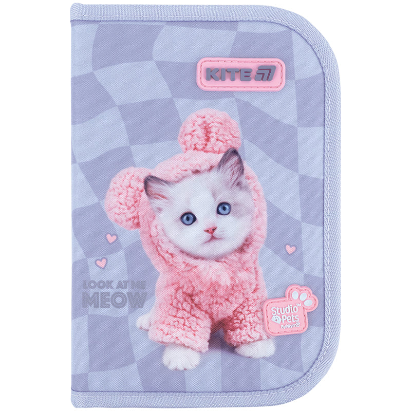 Pencil case without stationery Kite Studio Pets SP26-622, 1 compartment, 2 flap