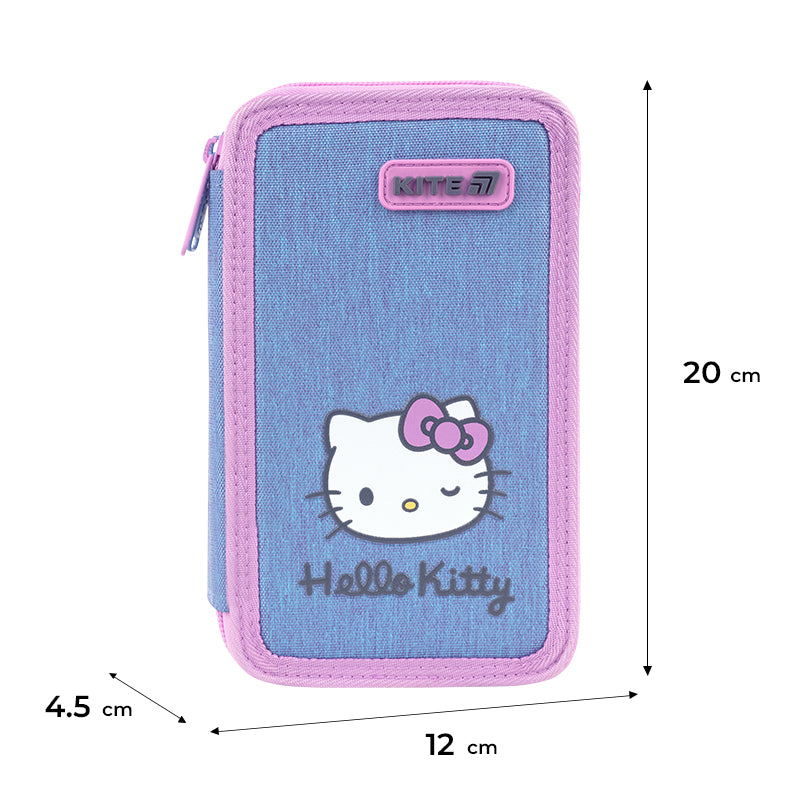 Pencil case without stationery Kite Hello Kitty HK26-623, 2 compartments