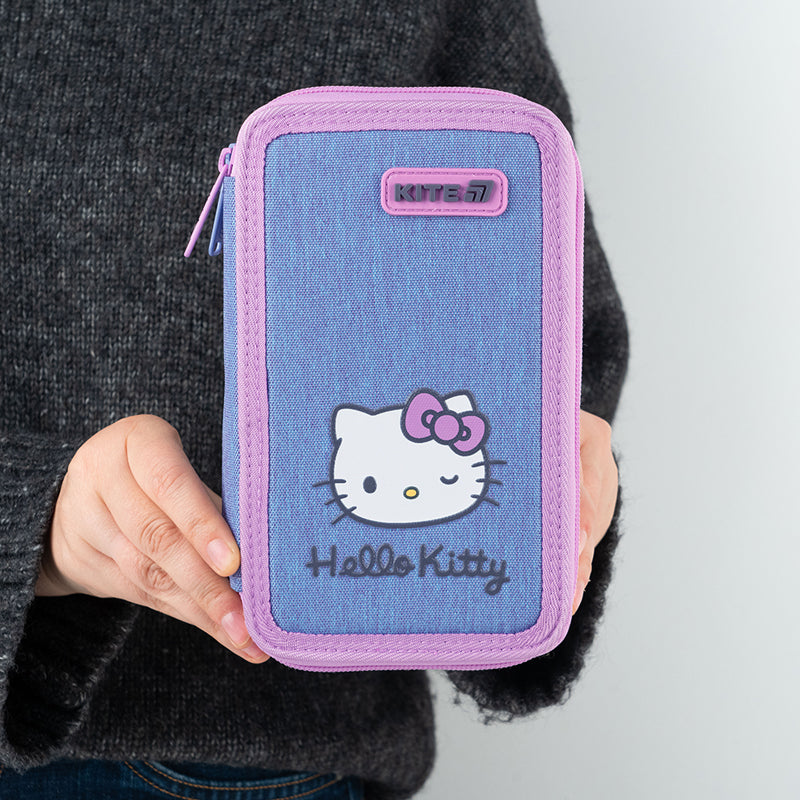 Pencil case without stationery Kite Hello Kitty HK26-623, 2 compartments